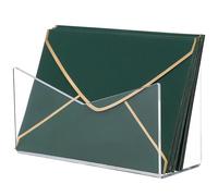 WEKAMOS Organizador de Correo de Escritorio Acrílico Transparente Soporte para Cartas y Sobres Estantería para Archivos Clasificador Práctico para Oficina y Hogar Resistente y