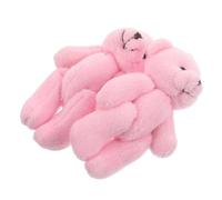 WEKAMOS Ositos De Peluche Miniatura para Niños 8 Cm Tamaño Pequeño De Felpa Rosa, Relleno Suave para Juego Simbólico, Decoración Coleccionable y Fiestas, Set De 2 Piezas para Casas De Muñecas