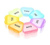 WEKAMOS Pastillero Semanal Portátil de Compartimentos con Tapa Caja Transparente Floral para Organizar Medicamentos Diarios Mini Organizador Compacto para Viajes y Uso Diario