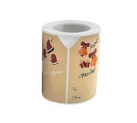 WEKAMOS Pegatinas Navideñas Adhesivas de Papel Kraft Diseño de Calcetines Muñecos de Nieve y Renos 250 Unidades en Rollo Etiquetas para Manualidades y Decoración Festiva de Navidad