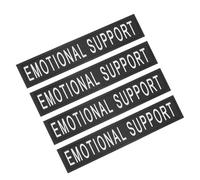 WEKAMOS Pegatinas para Chalecos de Perro, 2 Pares de Parches Reflectantes en PU Resistente, Diseño Palabras en Inglés para Uso en Arneses de Apoyo Emocional y Actividades al Aire Libre