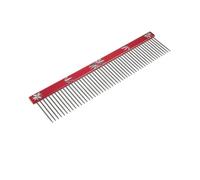 WEKAMOS Peine Metálico para Mascotas Rojo M1101 20 Cm Peine de Acero Inoxidable para Perros y Gatos para Pelo Corto y Largo Cuidado Profesional de Aseo en Casa