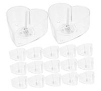 WEKAMOS Portavelas de Té Forma de Corazón Transparente con Mechas para Fabricación de Velas Caseras Accesorios Resistente y Compacto para Cera de Abeja Parafina y Soja Decoración de Bodas