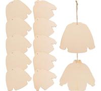 WEKAMOS Rodajas de Madera sin Terminar para Manualidades Diy, 20 Piezas (2 Diseños X 10 Unidades) Cuerda, Adornos Navideños Colgantes para Decorar Árbol, Hogar y Fiestas, Virutas de