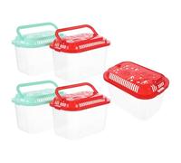 WEKAMOS Tanque de Transporte de Peces Portátil 5 Piezas, Mini Pecera de Viaje de Plástico Transparente 5.3x3.4x2.8 Pulgadas, Contenedor para Acuarios Adecuado para Viajes y Color