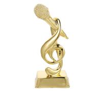 WEKAMOS Trofeo de Micrófono Botas de Oro Trofeo, Resina Dorada y Nota Decorativa para Concurso Infantil, Símbolo de Distinción y Premio Creativo