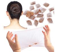 WeKen Accesorios para el cabello de malla con borde elástico invisible, color marrón, 100 unidades empaquetadas individualmente, redes de 20 pulgadas para servicio de alimentos, peinados de ballet