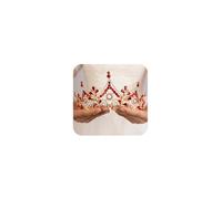 Wekicici Corona barroca de la reina de la corona de cristal rojo tiara de diamantes de imitación princesa diadema de boda para mujeres niña fiesta de cumpleaños (rojo)