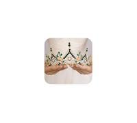 Wekicici Corona barroca de la reina de la corona de cristal verde Tiara de diamantes de imitación princesa diadema de boda para mujeres niña fiesta de cumpleaños (verde)