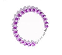 Wekicici Lindo colorido amor corazón teléfono móvil cordón arco iris acrílico cuentas teléfono encanto teléfono pulsera pulsera llavero para mujeres adolescentes niñas (morado)