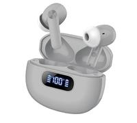 Wekily Auriculares inalámbricos, Bluetooth 5.3, pantalla LED de alimentación, auriculares inalámbricos 2025, 4 micrófonos ENC con cancelación de ruido, estéreo HiFi, mini funda impermeable IP7 para