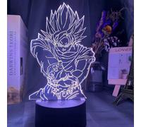 Wekity 3D Illusion Anime Light Super Goku Version Figure Anime Goku, 7 Colors 3D Decor Lamp with Remote Control, Goku lamp Gift Toys for