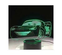 Wekity Boys Birthday Gift Lightning Mcqueen Route 66 Your Racing Car 3d 7 Color Lamp Visual Led Night Lights for Kids Touch Usb Table Lamp