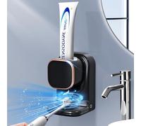 Wekity Dispensador automático de pasta de dientes, dispensador de pasta de dientes eléctrico montado en la pared para niños y adultos, dispensador de pasta de dientes para baño (negro)