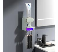 Wekity Dispensador automático de pasta de dientes eléctrico montado en la pared, dispensador de pasta de dientes para niños y adultos, resistente al agua y al polvo, dispensador de pasta de dientes