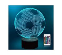 Wekity Soccer Night Lights for Kids 3d Illusion Football Lights 16 Led Remote Color Changing Touch Table Desk Lamps Decor Birthday Xmas Gifts Sports