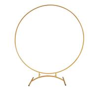 WEKONUMEX Arco de Boda con Soporte, Arco de Metal Multicolor Redondo con Soporte for telón de Fondo, diámetro 1,2-2,4 m, for decoración de Bodas y Fiestas.(Gold,Diameter 2m)