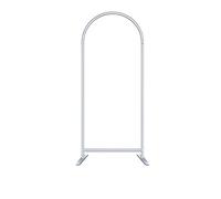 WEKONUMEX Arco de Boda con Soporte, Soporte de Fondo con Arco de aleación de Aluminio, Dorado y Plateado, en Varios tamaños, for decoración de Bodas y Fiestas.(Silver H120x50cm)