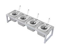 WEKONUMEX Caja para Condimentos, Estación de Ingredientes for Pizza de Acero Inoxidable, Color Plata, Varios tamaños(Silver-b,65.5x18.5x13.5cm)