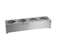 WEKONUMEX Caja para Condimentos, Estación de Ingredientes for Pizza de Acero Inoxidable, Color Plata, Varios tamaños(Silver-a,65x18x16cm)