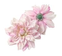 WEKONUMEX Capullos de Flores Artificiales, Silk Artificial Flower Heads Multicolor 12cm Pack of 3(Pink Purple)