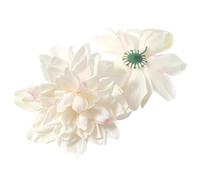 WEKONUMEX Capullos de Flores Artificiales, Silk Artificial Flower Heads Multicolor 12cm Pack of 3(White Purple)