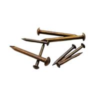 WEKONUMEX Clavos de ferretería, 10-100 Piezas Diámetro = 1,2-2,8 mm Longitud = 8-50 mm Latón Antiguo Bronce Cobre Puro Clavo pequeño de Cabeza Redonda(20pcs 2.8x20mm)