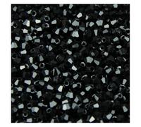 WEKONUMEX Cuentas de Cristal bicono de Vidrio, Paquete de Cuentas Sueltas bicono de Cristal de 3mm de 200 Chapado AAA Multicolor for joyería DIY(309 Black)