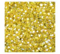 WEKONUMEX Cuentas de Cristal bicono de Vidrio, Paquete de Cuentas Sueltas bicono de Cristal de 3mm de 200 Chapado AAA Multicolor for joyería DIY(308 Yellow)