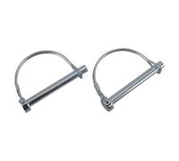 WEKONUMEX Pasador de Bloqueo del Eje, Paquete de 10 pasadores de Enganche de Alambre Plateados de 5/16 Pulgadas con retenedor de Alambre de Arco Redondo de 70 x 8 mm