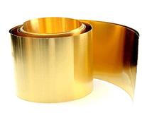 WEKOW 1 Uds Espesor 0,03 Mm / 0,05 Mm / 0,1 Mm / 0,2 Mm, Ancho 100 Mm L, Ength 1 Metro, Tira De Latón Hoja De Latón Piel De Latón Lámina De Latón (0.03mm×100mm×1m)