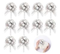 Wekuw 10 Piezas Lazo de Regalo, Lazo de Regalo Grande Lazos Navideños para Envolver Lazos Decorativos Decoración Gran Lazo Gigante, para De Coche, Boda, Fiesta, Celebración, Rojo-Beige