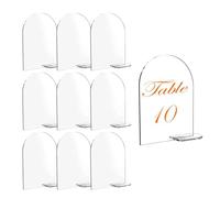 Wekuw 10 Piezas Letrero de Mesa Arqueado Hecho de Acrílico Decoracion Boda Decoracion Mesa Navidad Números de Mesa de Boda de Acrílico Adornos Mesa Navidad Adecuado para Carteles de Mesa de Fiesta