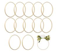 Wekuw 12 Piezas Aros de Madera, Bambú Aros para Atrapasueños, Aros Anillos de Madera para Decoración de Coronas Atrapasueños, Bricolaje Navidad o Guirnalda de Boda Dream Catcher Wall Craft