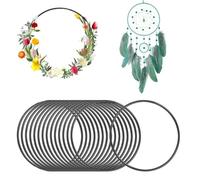 Wekuw 15 Piezas Anillo Atrapasueños (Negro) Anillos de Atrapasueños 10cm Aros Atrapasueños Aros de Metal para Manualidades Aros para Atrapasueños Atrapasueños Grande Anillas Metalicas