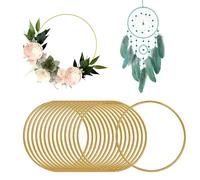 Wekuw 15 Piezas Metal Macramé Anillos Aros (Oro) Metal Aros para Atrapasueños 10cm Atrapasueños Grande Atrapasueños Aros Redondos para Atrapasueñoscírculo Atrapaaros para Atrapasueños