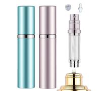 Wekuw 2 Piezas Atomizador Perfume 5ml Frasco Perfume Recargable Perfumes Miniatura Pulverizador Small Fume Perfumador Dispensador de Viaje,Spray Pulverizador Pequeño para Colonia (Azul lago,Rosa)