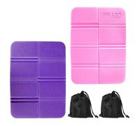Wekuw 2 Piezas Esterilla Camping Estera Plegable Portáti Cojín de Asiento de Espuma Plegable Adecuado para Caminatas, Campamentos, Picnics y Otras Actividades Al Aire Libre (Rosado y Morado)