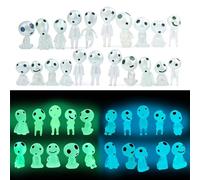 Wekuw 20 Elfos de Árboles Luminosos Princesa Mononoke Luminoso áRbol Elfos Figuras de árboles Brillantes de Resina y balcón para jardín para Micro Paisaje Patio al Aire Libre Patio(Azul e Verde)