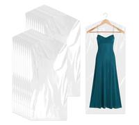 Wekuw 20 Piezas Fundas de Ropa, 60 x 120 cm Transparente Fundas para Ropa Bolsa Protectores de Ropa de Plástico Cubierta de Polvo Bolsas para Ropa, para Trajes, Vestidos, Abrigos, Camisas