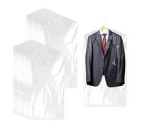 Wekuw 20 Piezas Fundas de Ropa, 60 x 90 cm Transparente Fundas para Ropa Bolsa Protectores de Ropa de Plástico Cubierta de Polvo Bolsas para Ropa, para Trajes, Vestidos, Abrigos, Camisas