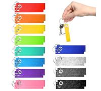 Wekuw 24 Piezas Llaveros de Fieltro en Blanco (Color) Llaveros Personalizados Llavero de Fieltro Diy Arcoiris Colgante de Fieltro en Blanco con Anillo de Acero Inoxidable Llavero Artesanales