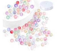 Wekuw 250 Piezas Cuentas de Cristal, Escarchado Cuentas de Cristal, C olor Cuentas de Cristal, Redondo Cuentas Sueltas de Cristal para Collar Pulsera Bisutería Hacer y Artesanía