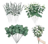 Wekuw 30 Eucalipto Artificial 3 Estilos Ramas Secas Decorativas Preservado Eucalipto Artificiales Planta Natural para Flores Secas Decoración de Bodas Hogar Arreglo Floralecoración Oficina (Oro)