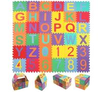 Wekuw 36pcs Tapete Puzzle Números y Letras - Alfombra Infantil Espuma EVA 9 × 9cm para Gateo