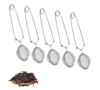 Wekuw 5 Piezas Infusor de Té de Acero Inoxidable, Colador de Te, Infusor de Té en Forma de Bola y Filtros, Infusionador para Hojas Sueltas, Té Mulling Especias Snap Ball, Pinzas de Filtro de Té