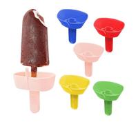 Wekuw 5 Piezas Moldes Helados Casera Porta Paletas para Niños Porta Paletas con Pajita Porta Paletas Antigoteo Moldes de Silicona Porta Paletas con Pajita para Adultos, Niños y Niños Pequeños