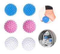 Wekuw 6 Piezas Bolas Para Lavadora Bolas De Secado Reutilizables, Bolas de Secadora Antiarrugas, Acelera el Secado Natural y Antiestático-Alternativa ecológica suavizante de Tela （color múltiple）