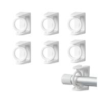 Wekuw 6 Piezas Soporte Barra Cortina, Ganchos Adhesivos, Soporte Barra Cortina sin taladrar, para Barra de Cortina Soporte de Gancho de Cortina para Cocina Cuarto de Baño