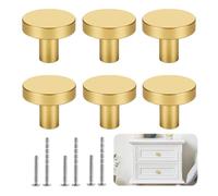 Wekuw 6 Piezas Tiradores Armarios Tiradores Cajones Tiradores Cocina Redondas Modernas Perillas de Gabinete Redondas Pomos Cocina con Tornillos, para Armario, Cajón, Cocina (Oro)